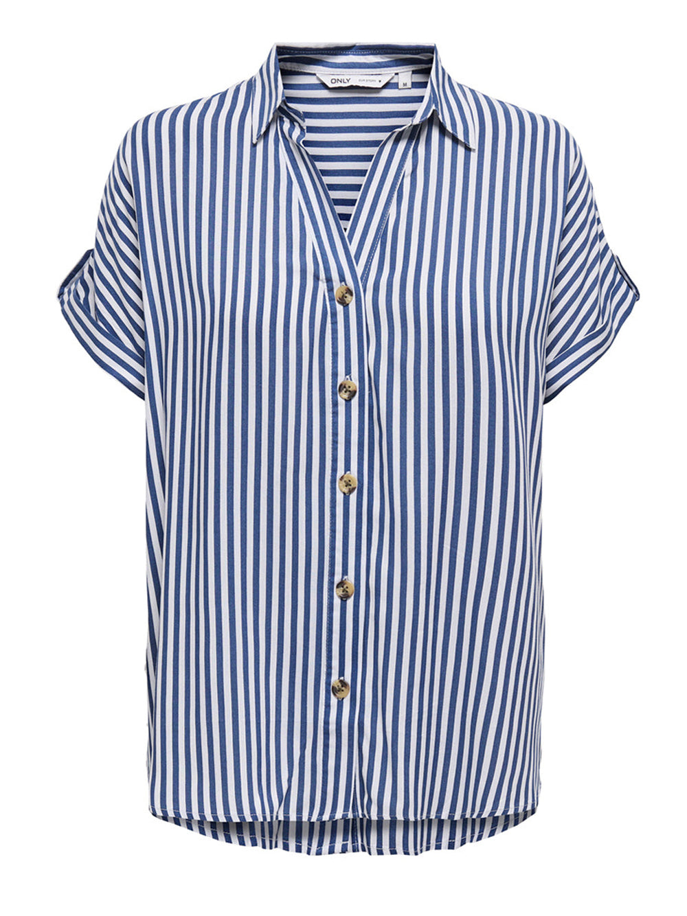 ONLY DROP 2 Camicia Onlyasmin Shirt SS Only - Bianco/Blu