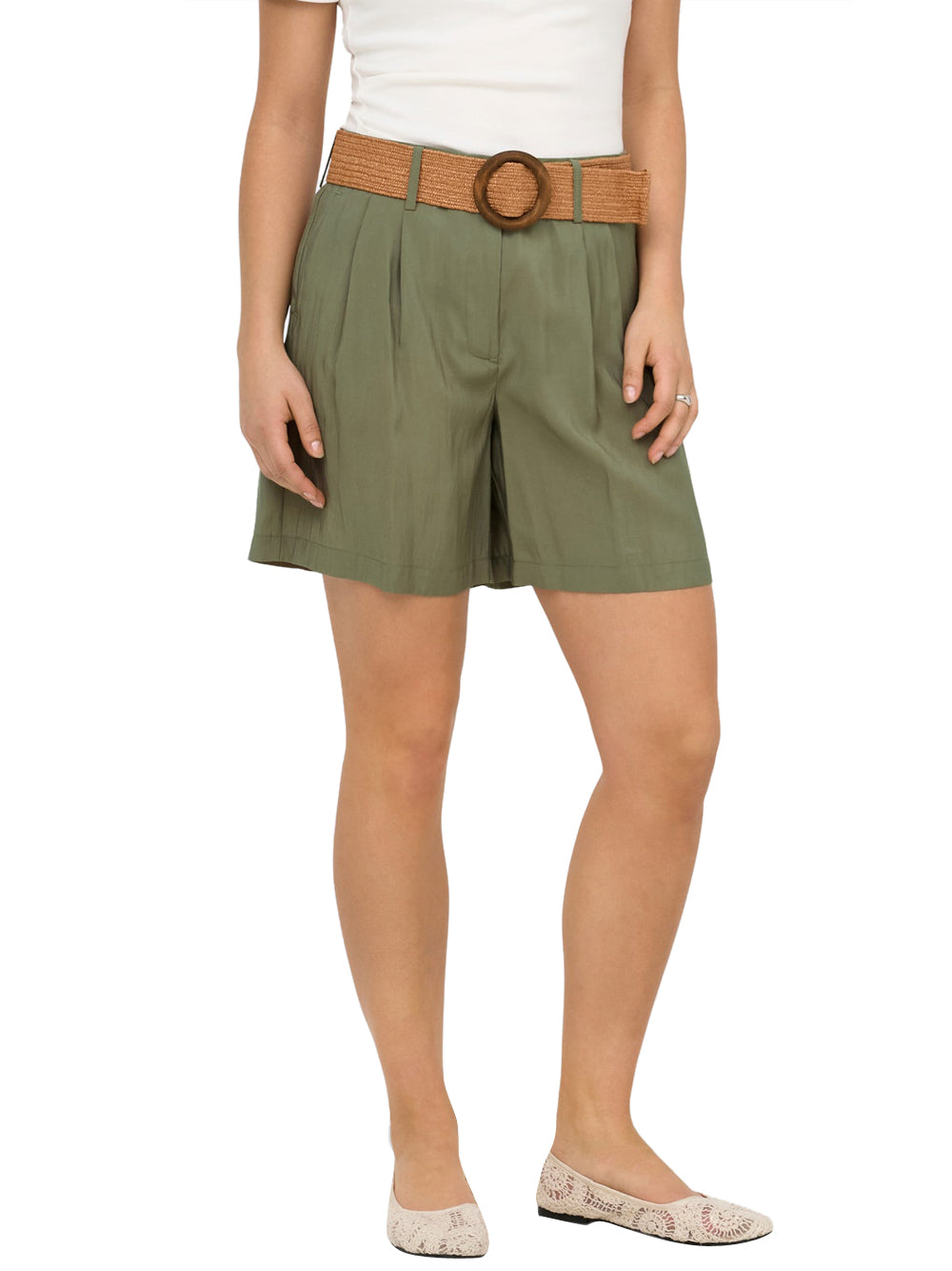 ONLY DROP 2 Shorts Onlibiza Vita alta Regular Fit Only - Verde