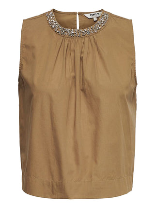 ONLY DROP 2 Canotta Onlrayi Sl Only - Marrone