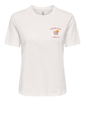 ONLY DROP 2 T-Shirt Only Onlpolly Reg Ss Tee - Bianco