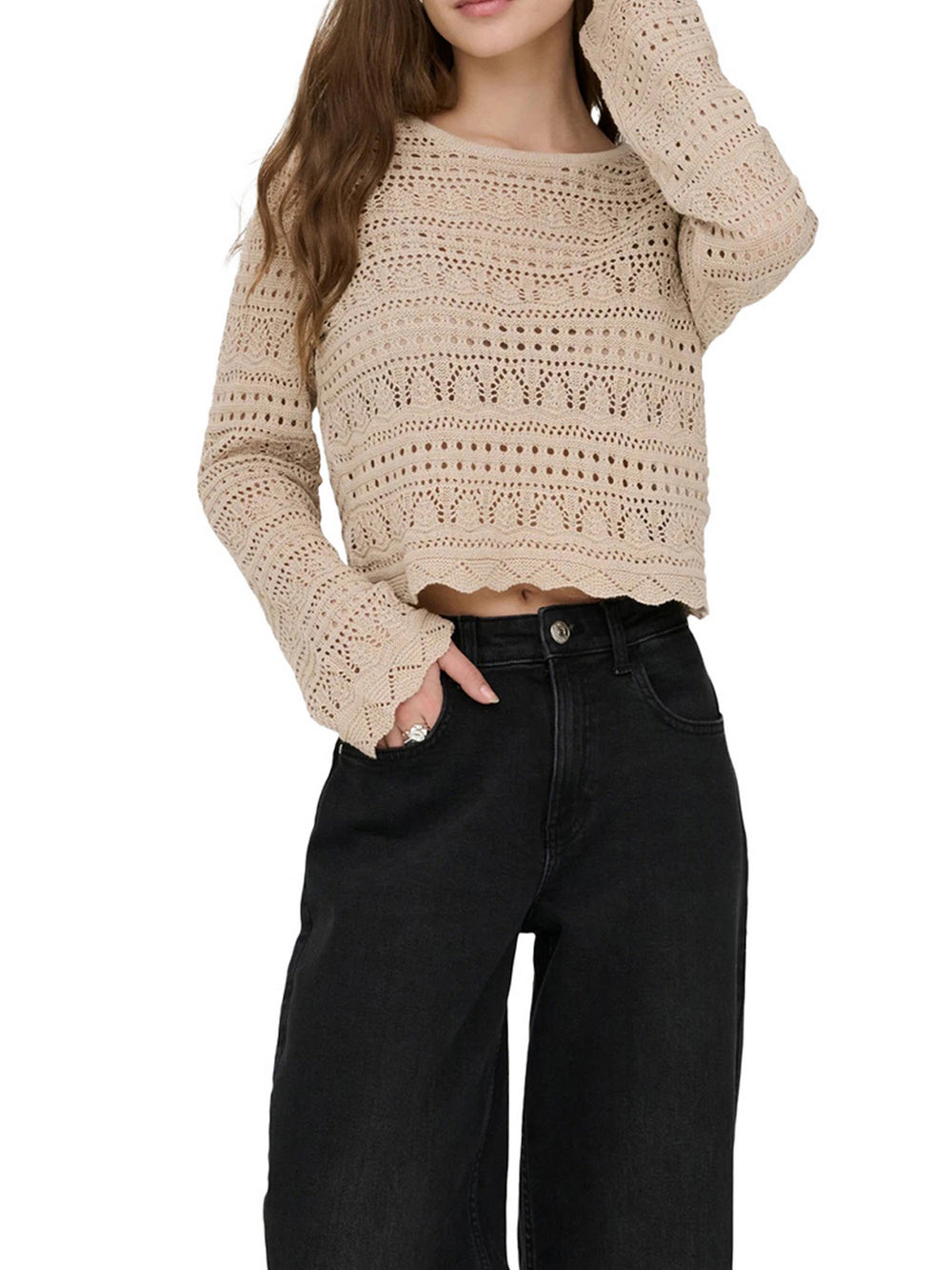 Only Maglia Only Onlelke - Beige