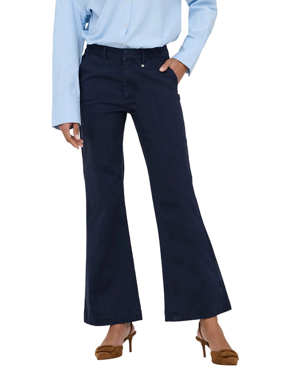 Only Pantalone Only Onlstella Flared Fit - Blu