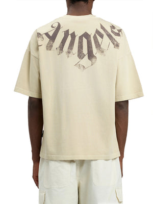 PALM ANGELS T-Shirt Palm Angels Logo Loose Beige Nero