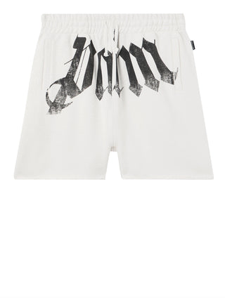 PALM ANGELS Bermuda Tuta Palm Angels Con Logo A Vita Alta - Bianco