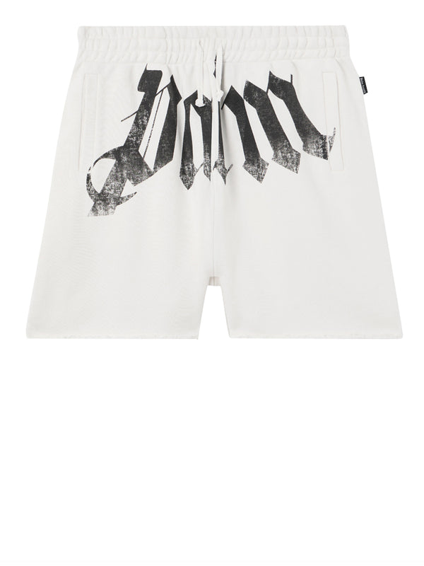 PALM ANGELS Bermuda Tuta Palm Angels Con Logo A Vita Alta - Bianco