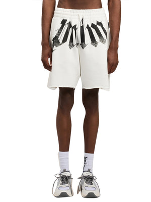 PALM ANGELS Bermuda Tuta Palm Angels Con Logo A Vita Alta - Bianco