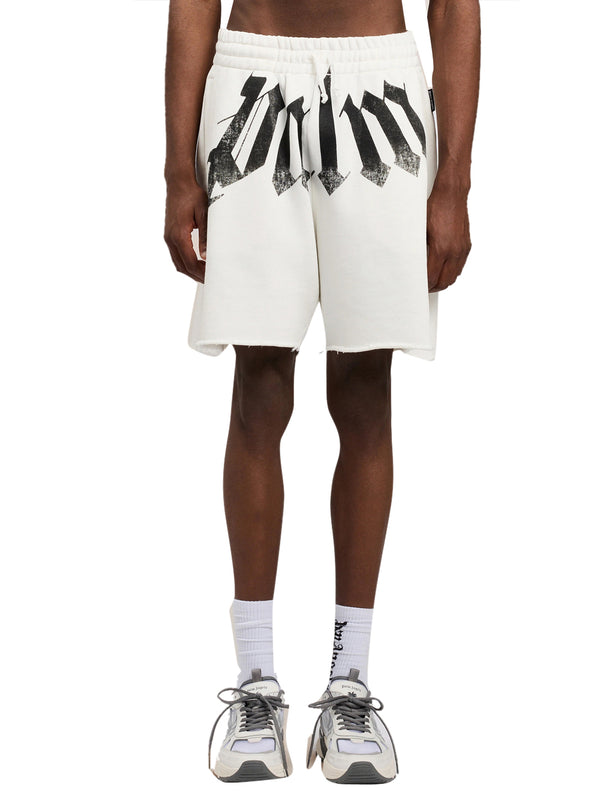 PALM ANGELS Bermuda Tuta Palm Angels Con Logo A Vita Alta - Bianco