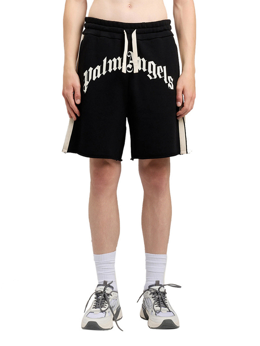 PALM ANGELS Short Palm Angels Curved Logo - Nero