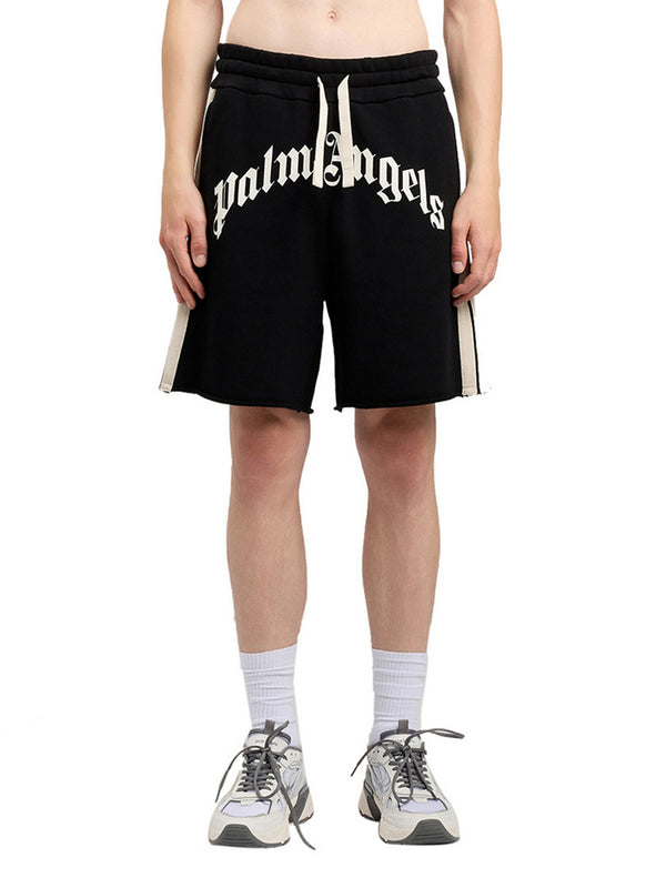 PALM ANGELS Short Palm Angels Curved Logo - Nero