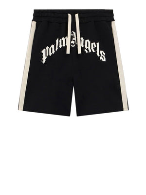 PALM ANGELS Short Palm Angels Curved Logo - Nero