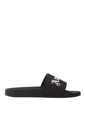 PALM ANGELS Ciabatte Palm Angels Big Logo Sliders Nero Bianco
