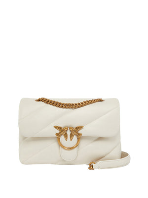 Pinko Borsa A Tracolla Pinko Love Puff Classic Cl Sheep - Bianco/Oro