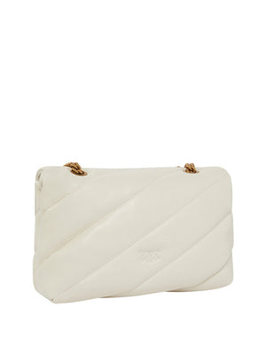 Pinko Borsa A Tracolla Pinko Love Puff Classic Cl Sheep - Bianco/Oro