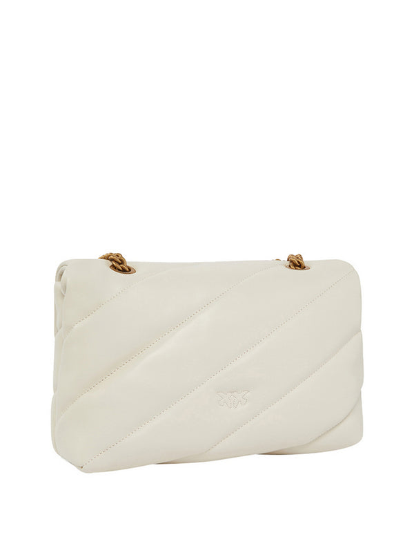 Pinko Borsa A Tracolla Pinko Love Puff Classic Cl Sheep - Bianco/Oro