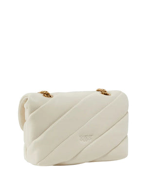 Pinko Borsa A Tracolla Pinko Love Puff Mini Cl Sheep - Bianco/Oro