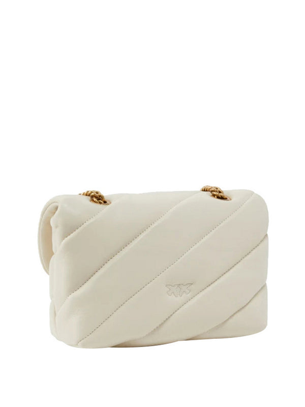 Pinko Borsa A Tracolla Pinko Love Puff Mini Cl Sheep - Bianco/Oro