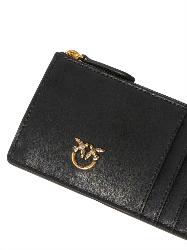 PINKO Pinko Porta Carte Airone Con Zip Nero Oro
