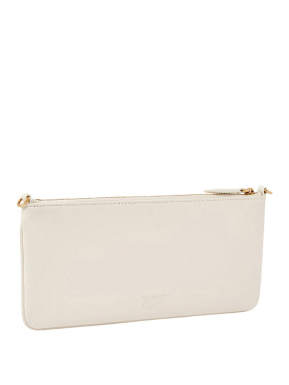 PINKO Pinko Borsa A Tracolla Horizontal Flat Bag in pelle Bianco Oro