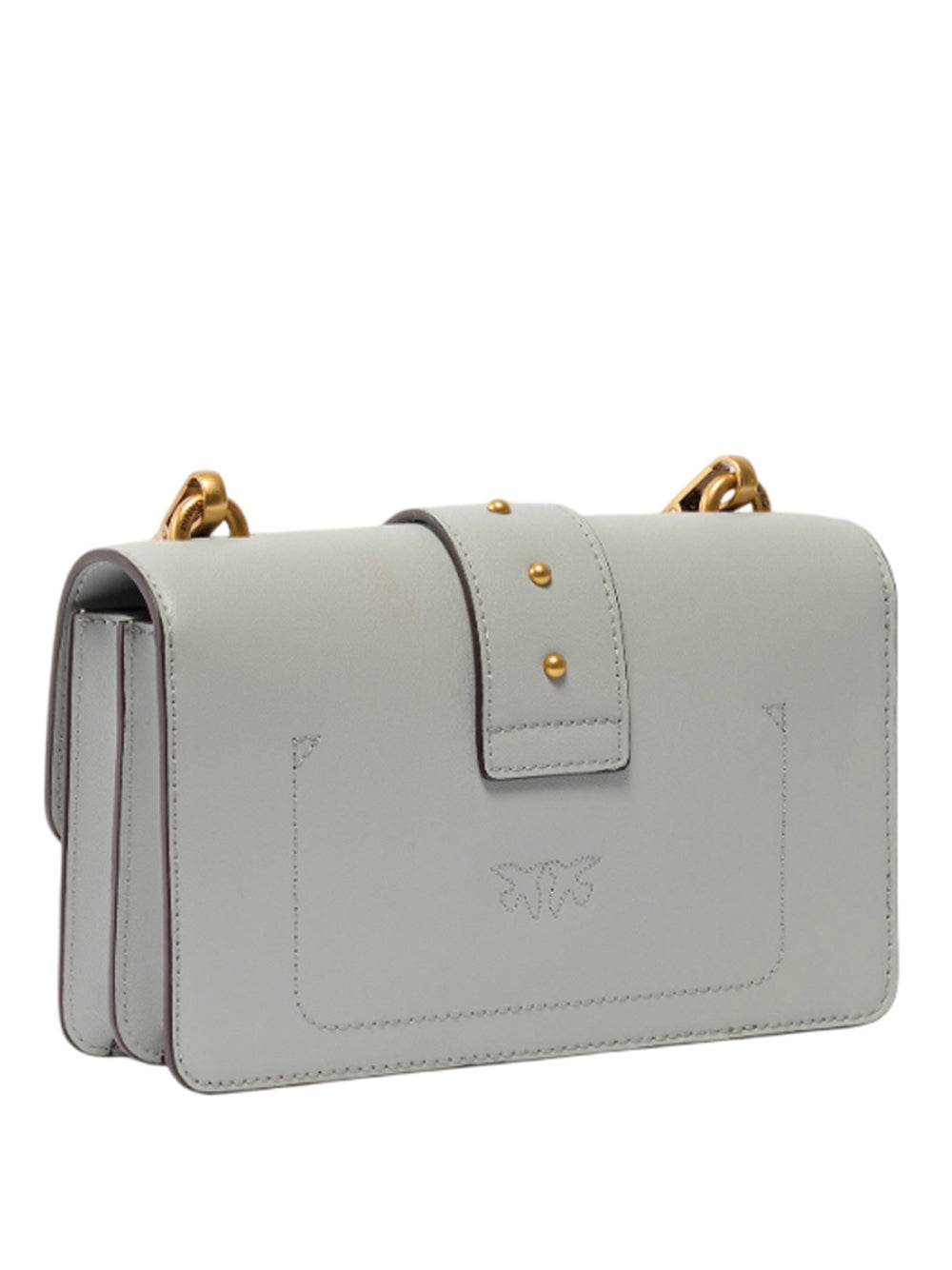 PINKO Pinko Borsa A Tracolla Piccola Love Bag One In Pelle Grigio Oro
