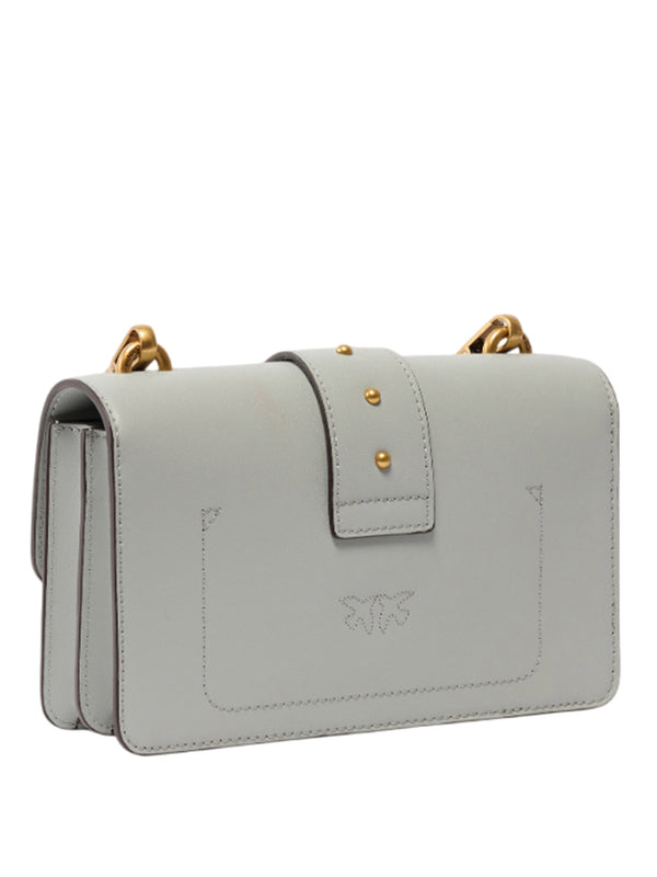 PINKO Pinko Borsa A Tracolla Piccola Love Bag One In Pelle Grigio Oro