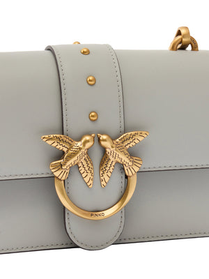 PINKO Pinko Borsa A Tracolla Piccola Love Bag One In Pelle Grigio Oro