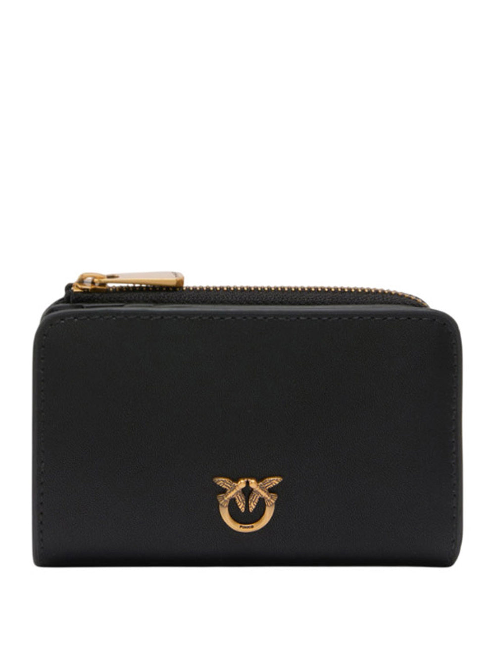 PINKO Pinko Portafoglio Mini In Pelle Con Love Birds Nero Oro