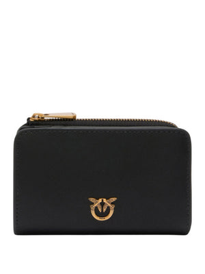 PINKO Pinko Portafoglio Mini In Pelle Con Love Birds Nero Oro
