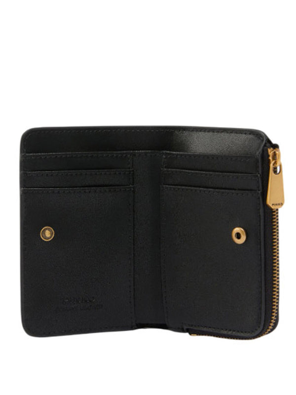 PINKO Pinko Portafoglio Mini In Pelle Con Love Birds Nero Oro