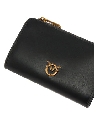 PINKO Pinko Portafoglio Mini In Pelle Con Love Birds Nero Oro