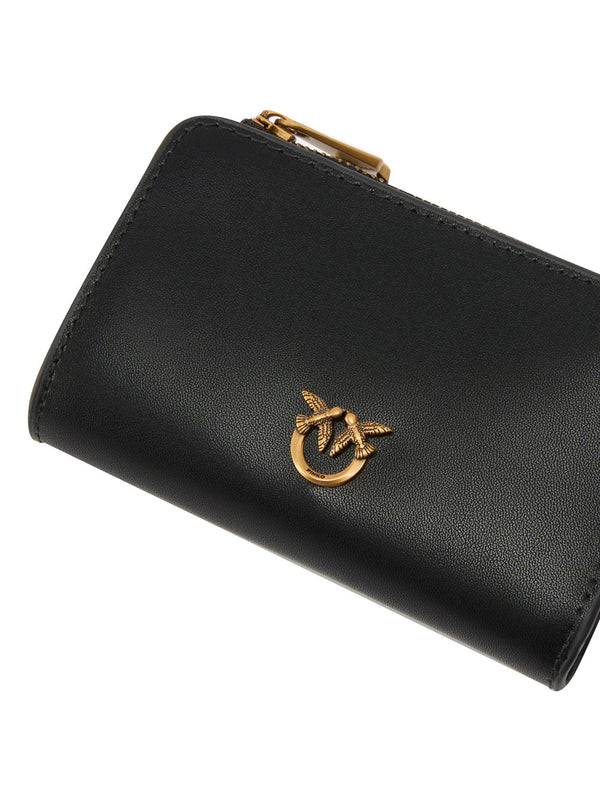 PINKO Pinko Portafoglio Mini In Pelle Con Love Birds Nero Oro