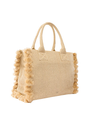 PINKO Borsa Shopper Pinko Beach In Rafia - Paglia
