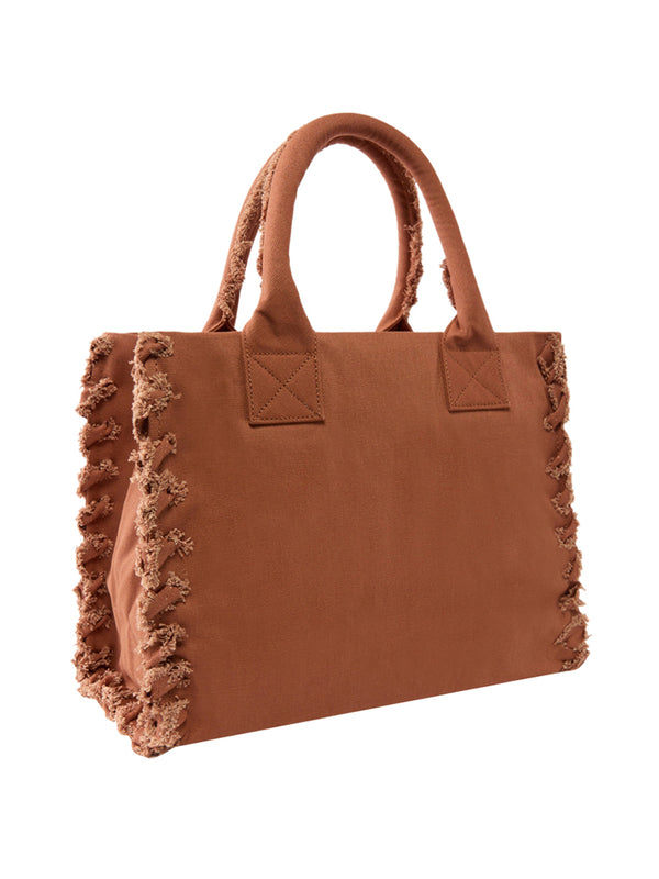 PINKO Borsa Shopper Pinko Beach In Canvas - Marrone