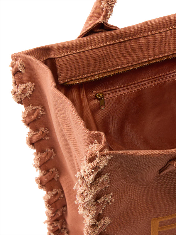 PINKO Borsa Shopper Pinko Beach In Canvas - Marrone