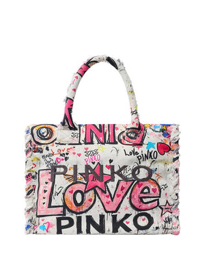 Pinko Shopper Pinko In Cotone Con Logo - Multi
