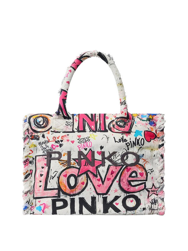 Pinko Shopper Pinko In Cotone Con Logo - Multi