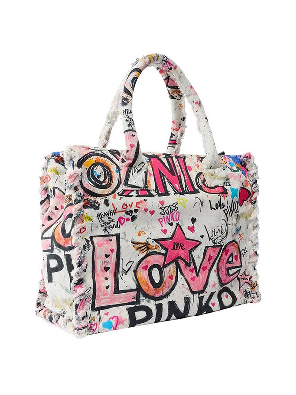 Pinko Shopper Pinko In Cotone Con Logo - Multi