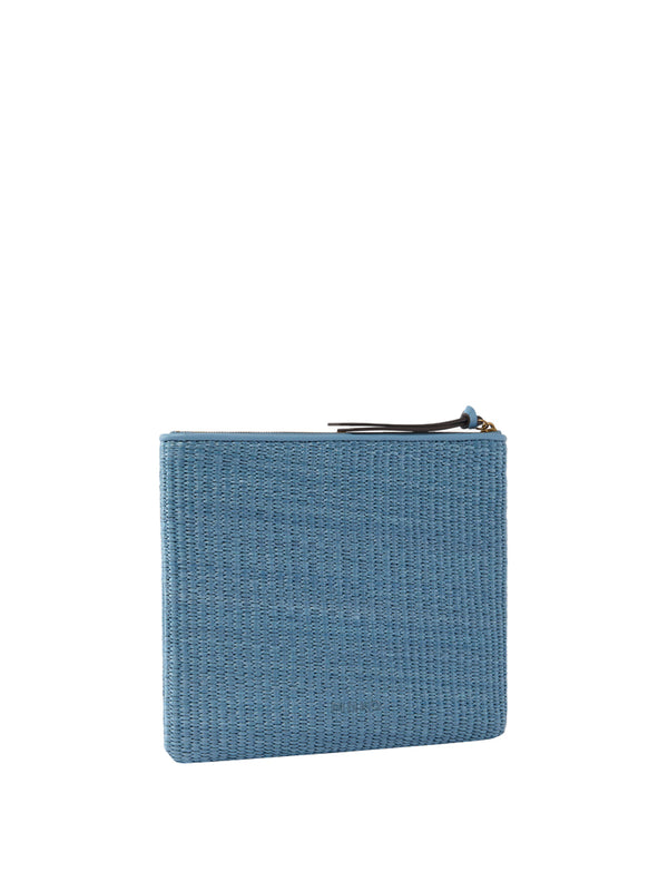 PINKO Pochette Pinko In Rafia Con Logo Love Birds - Blu