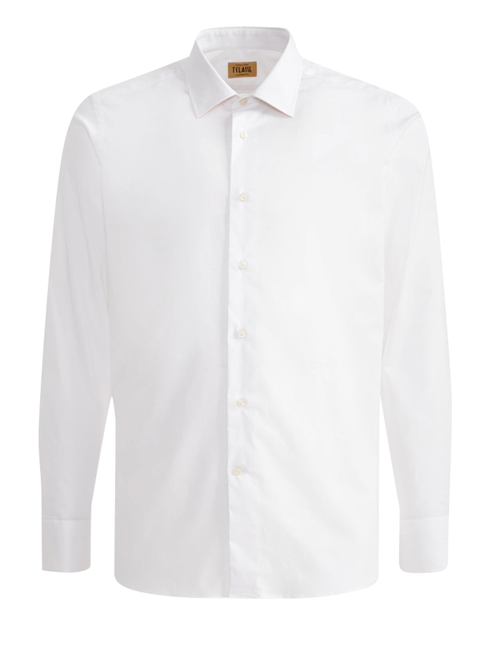 PRIMA CLASSE Camicia Alviero Martini Slim In Cotone Stretch Con Toppe - Bianca
