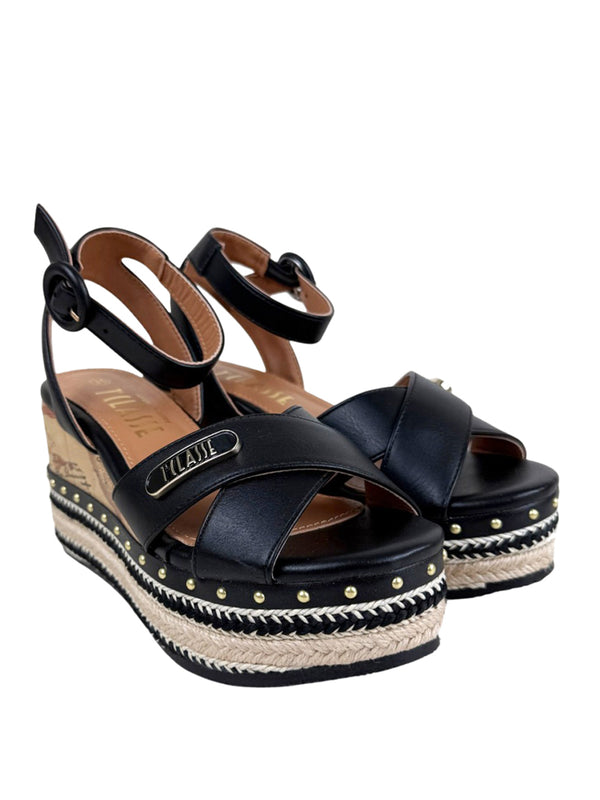 PRIMA CLASSE Sandalo Zeppa Alviero Martini Nero