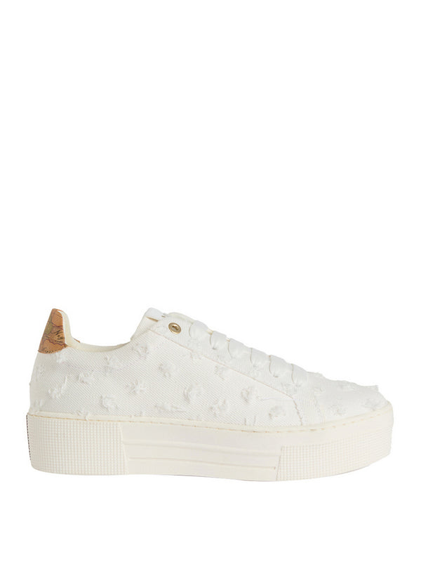 Alviero Martini Sneakers Alviero Martini In Denim Con Tallone Geo Classic - Bianco