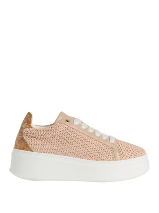 Alviero Martini Sneakers Alviero Martini In Tessuto Rafia Intrecciato - Rosa Chiaro