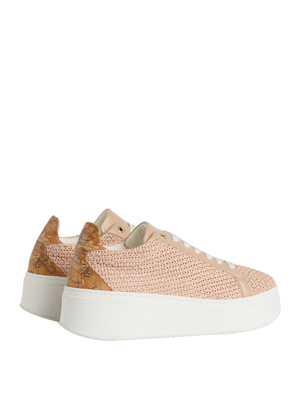 Alviero Martini Sneakers Alviero Martini In Tessuto Rafia Intrecciato - Rosa Chiaro