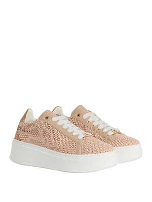 Alviero Martini Sneakers Alviero Martini In Tessuto Rafia Intrecciato - Rosa Chiaro