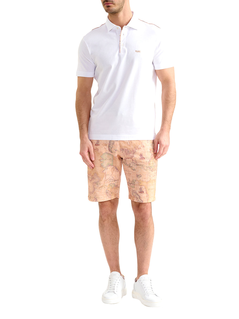 PRIMA CLASSE Bermuda Alviero Martini In Felpa Stretch Geo Classic - Naturale