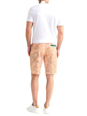 PRIMA CLASSE Bermuda Alviero Martini In Felpa Stretch Geo Classic - Naturale