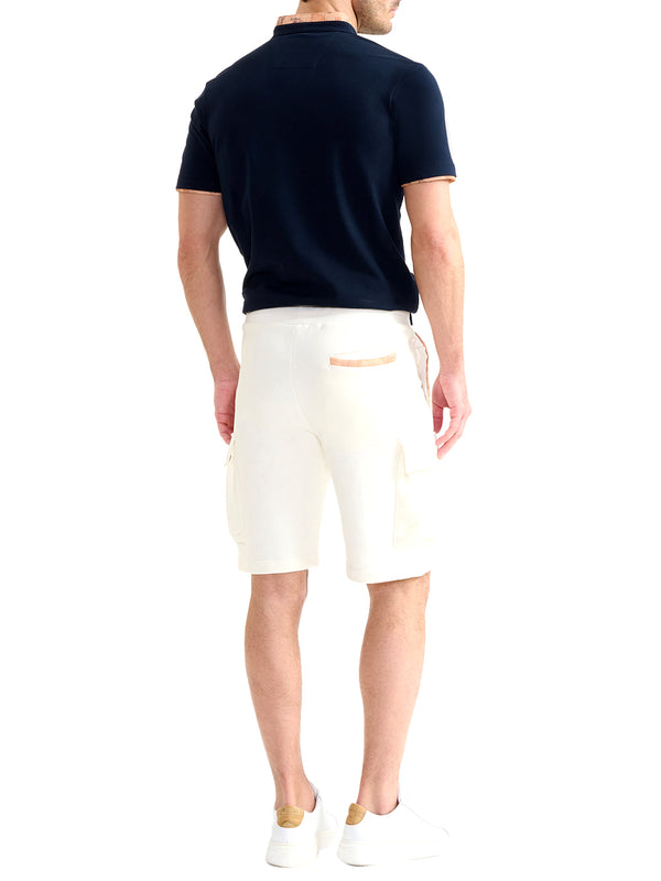 PRIMA CLASSE Bermuda Alviero Martini In Felpa Di Cotone Bianco Pastello