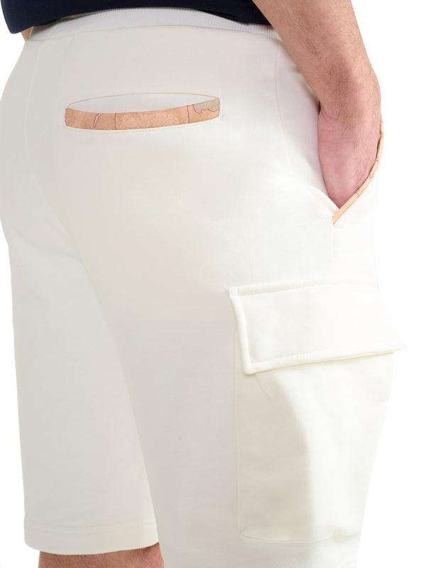 PRIMA CLASSE Bermuda Alviero Martini In Felpa Di Cotone Bianco Pastello