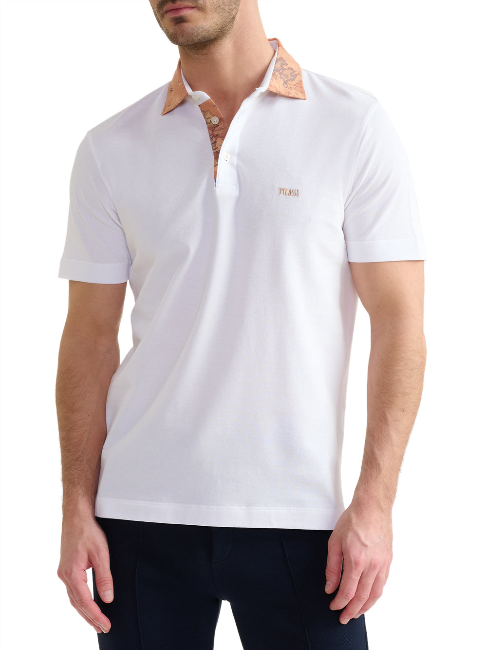 PRIMA CLASSE Polo Alviero Martini Geo Classic In Jersey - Bianco