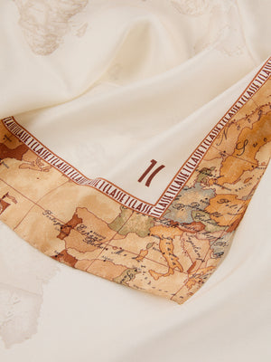 PRIMA CLASSE FLASH Alviero Martini Foulard Geo Mix In Seta 70x70 Bianco