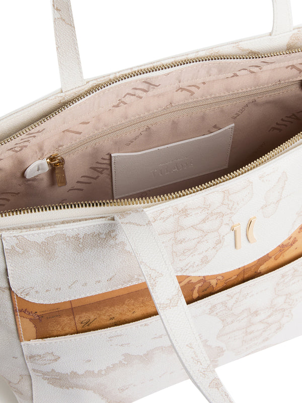PRIMA CLASSE FLASH Borsa Shopper Prima Classe White Geo Mix - Bianca